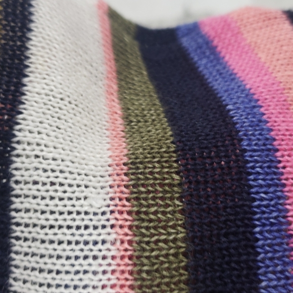 Talbots woman 100% linen blue pink cream striped sweater vback Size X (12W) - Picture 2 of 7